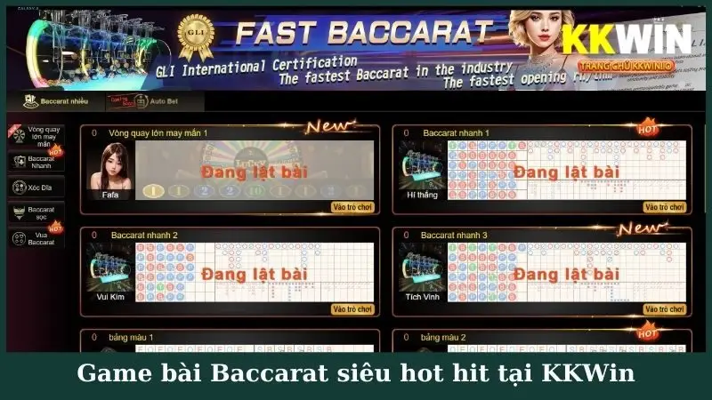 Game bài Baccarat siêu hot hit tại KKWin