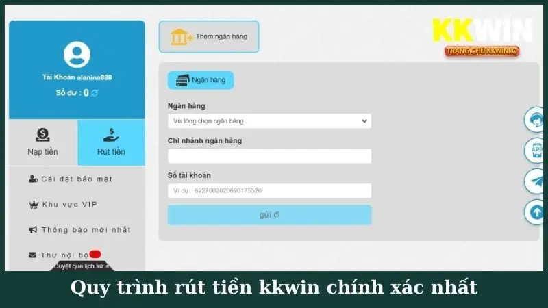 Quy trình rút tiền kkwin cho người mới chính xác nhất