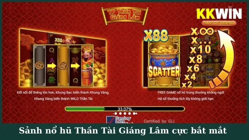 Sảnh nổ hũ Thần Tài Giáng Lâm cực bắt mắt