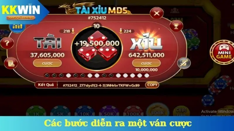 Các bước diễn ra một ván cược - Cách chơi tài xỉu MD5